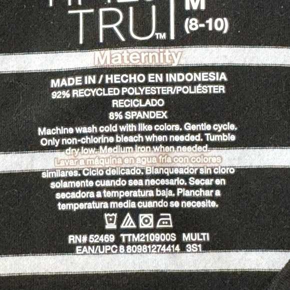 Time and Tru Black and White Striped Dress - Picture 2 of 6